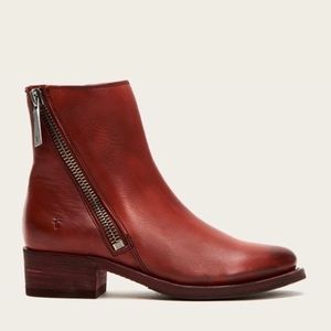 Frye Women’s Demi Zip Booties in Red Clay